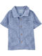 Kids Shirt Short Sleeve Blue Design With Palms