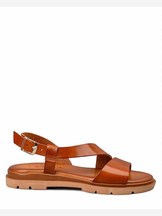 Zakro Collection Women's Flat Sandals in Tabac Brown Color