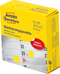 Avery Small Adhesive Labels in Yellow Color 19mm