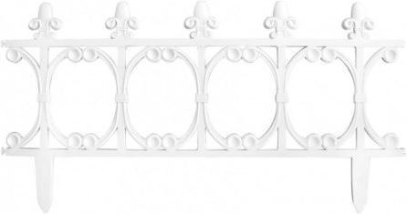 Strend Pro Bordură de Grădină din Plastic în Culoarea Alb 64x34cm