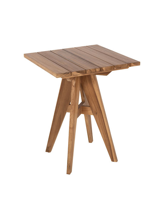 Garten- und Terrassentisch für Kleine Außenbereiche aus Teak Massivholz 60x60x75cm Freebox