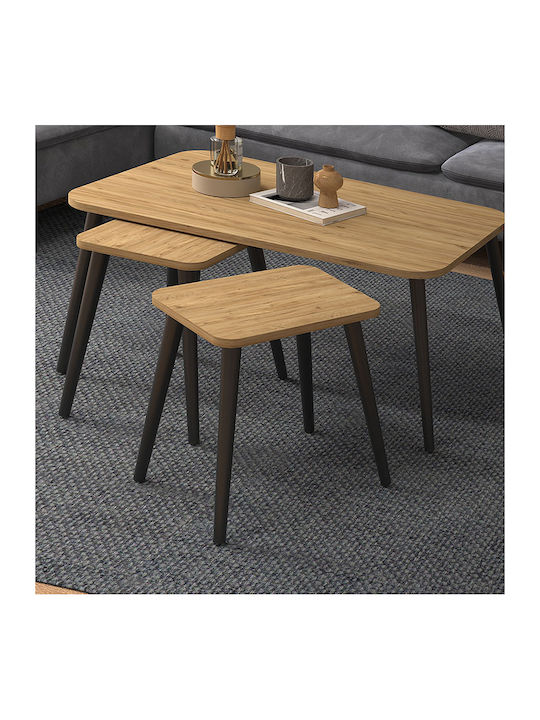 Set Zigon Rectangular Oliva Lemn Stejar 3 Buc M...