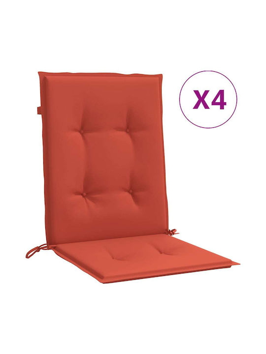 vidaXL Pernă pentru Scaun de Grădină cu Spate Roșu 4buc 50x100cm. 4002464