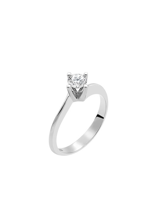 Single Stone from White Gold 18K with Diamond