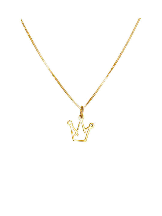 Kritsimis Charm with design Tiara from Gold 9 K