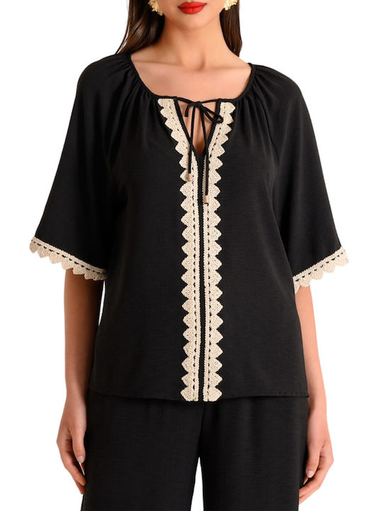 Derpouli Winter Women's Blouse with V Neckline ...