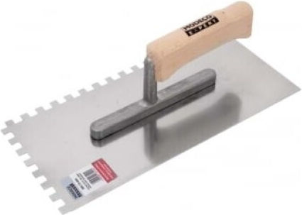 Modeco Spatula Inox Serrated 280x130mm with Wooden Handle MN-73-410