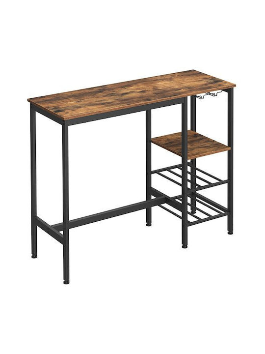 Masă Bucătărie din Lemn Masiv & Metal Rustic Brown 110x40x90buc