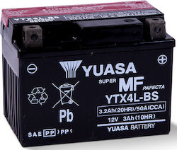 Yuasa Motorradbatterie YTX4L-BS 50A mit Kapazität 3.2Ah Yuasa Motorradbatterie YTX4L-BS 50A mit Kapazität 3.2Ah