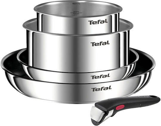 Tefal Ingenio Emotion Σετ Μαγειρικά Σκεύη από Ανοξείδωτο Ατσάλι Silver 5τμχ