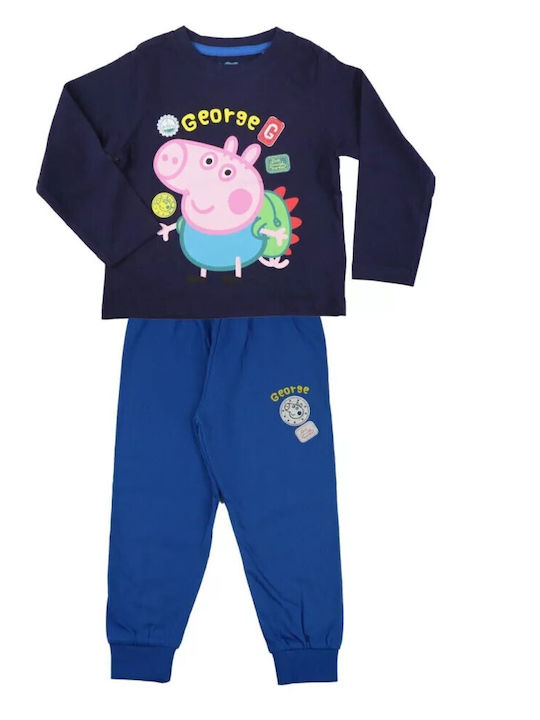 Peppa Pig Παιδική Πιτζάμα Βαμβακερή Navy