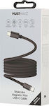 Musthavz Magnetic USB 2.0 Cable USB-C male - USB-C Μαύρο