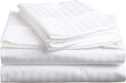 Ideato Hotel Sheet Fitted White Single 170x200cm Cotton 1pcs