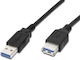 PremiumCord USB 2.0 Cable USB-A male - USB-A female Μαύρο 1m ku3paa1bk