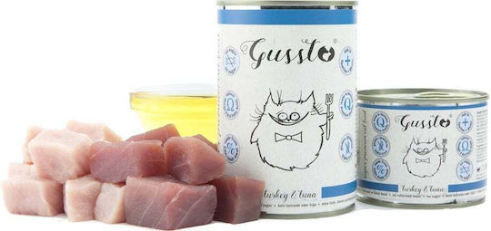Gussto Wet Food for Cats in Cans with Turkey and Tuna 200gr