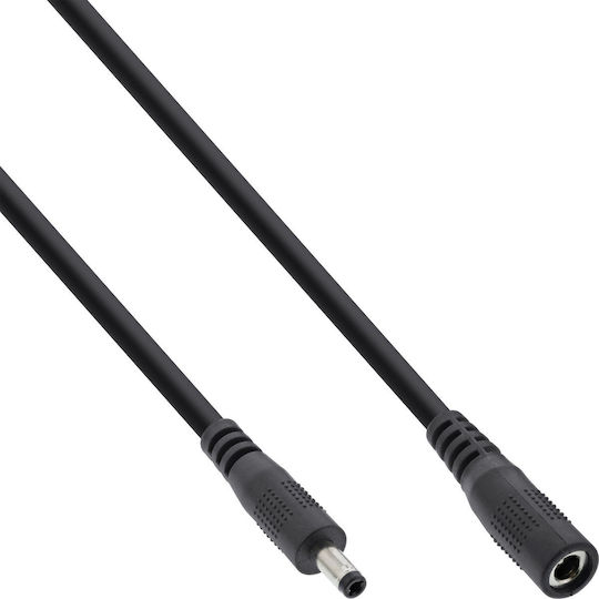 Inline Inline Dc Extension Cable Male Female Dc Plug 4.0x1.7 Mm Awg 18 Black 5 M