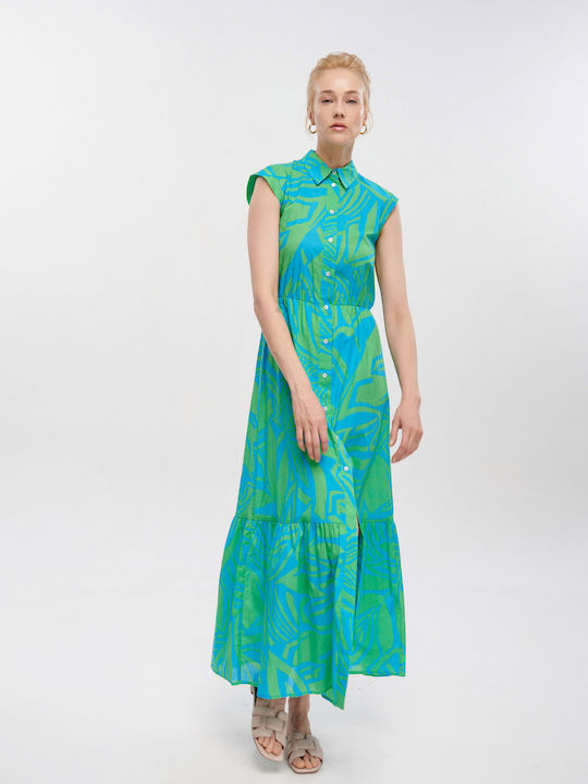 Emme Marella Shirt Dress Dress with Ruffle Green-turquoise