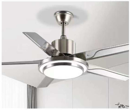 Ceiling Fan 132cm with Silver Light Fixture