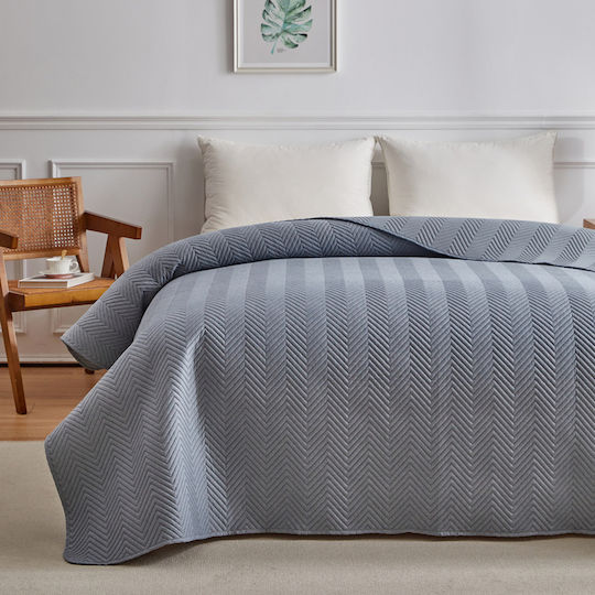 Liolios Home Coverlet King Size Microfiber Denim 260x240cm