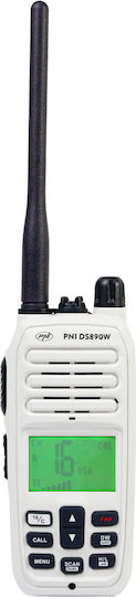 PNI DS890 Wireless Transceiver VHF Marine 5W with Monochrome Screen In White Color