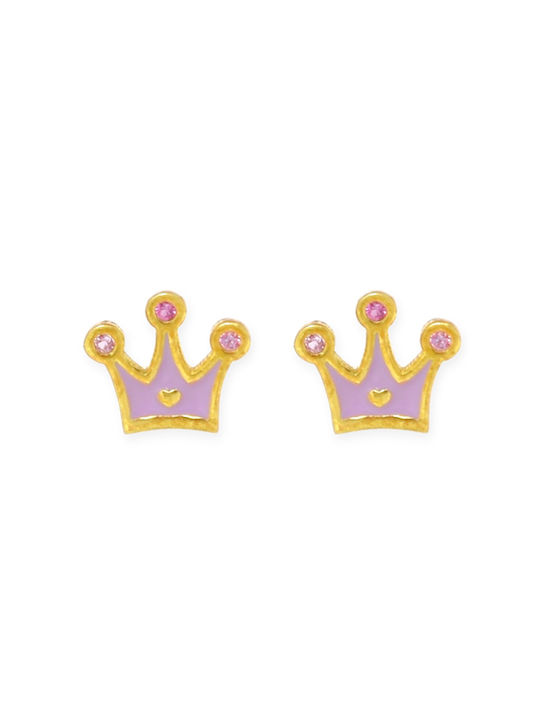 Silver Gold Plated Earrings 925 Crown