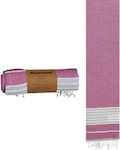 Summertiempo Strandtuch Pareo Grey / Purple mit Fransen 180x90cm.