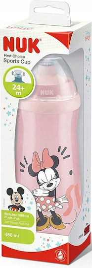 Nuk Sports Cup Disney Εκπαιδευτικό Μπιμπερό Πλαστικό Ροζ Ροζ Minnie για 24m+ 450ml