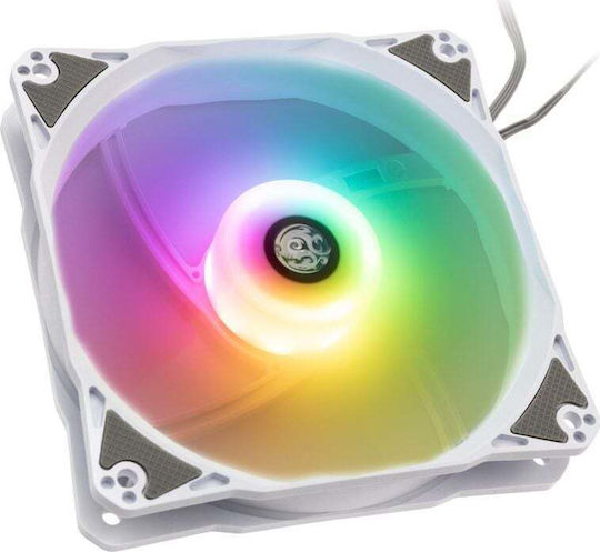 Bitspower Notos Case Fan 120mm (1800rpm) με RGB Φωτισμό και Σύνδεση 4-Pin PWM Λευκό