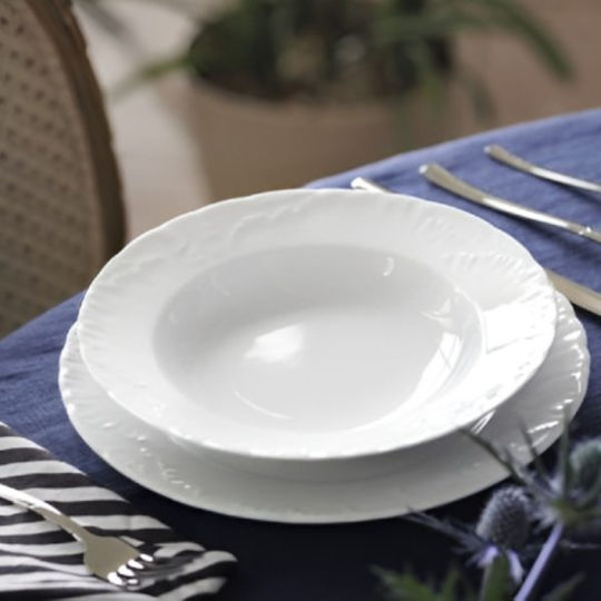 Emfasi Rococo Alb Porțelan Set de Vase 27buc