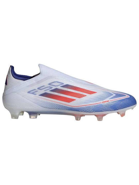 Adidas F50 Elite LL FG Low Football Shoes with Cleats Cloud White / Solar Red / Lucid Blue