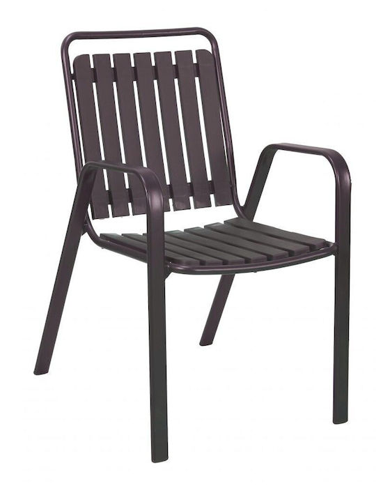 Gartenstühle Metallisch Braun 51.5x63x42.5cm