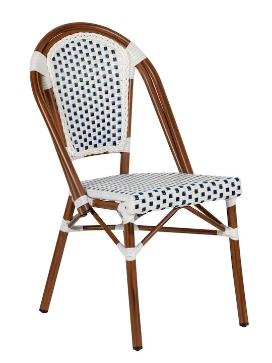 Outdoor-Stuhl Rattan Mutarazi White/blue 50x57x85εκ.