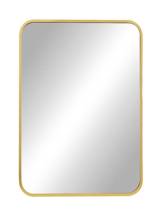 Pakketo Classy Καθρέπτης Τοίχου με Χρυσό Μεταλλικό Πλαίσιο 80x50cm