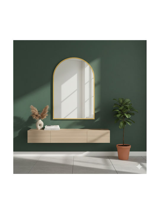 Pakketo Mirrory Wall Mirror with Gold Metallic Frame 80x50cm 1pcs