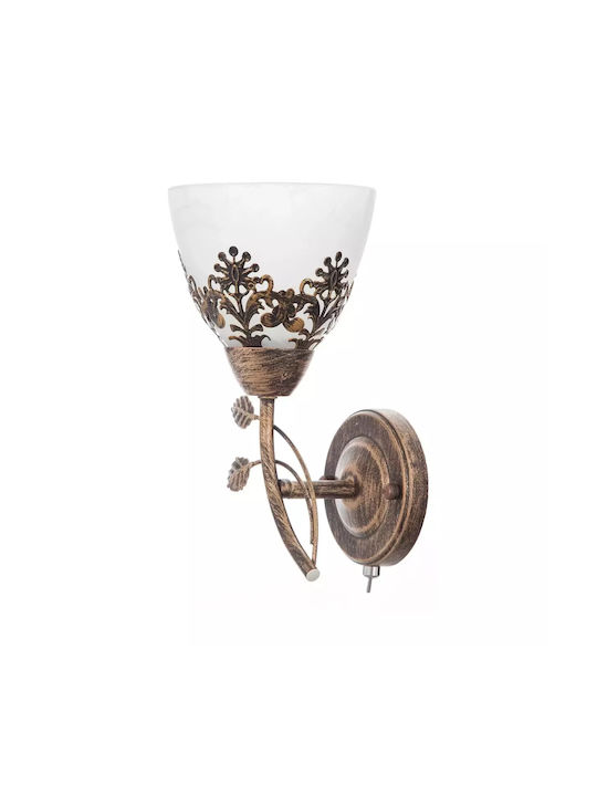 Lamp Wall with Socket E27 Brown