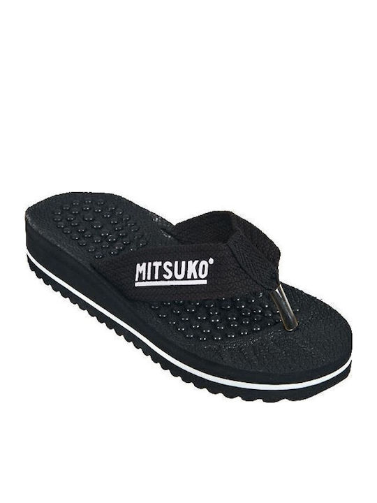 Mitsuko Sa05101w-bla Σαγιονάρα Δίχαλη Λογότυπο Μαύρο