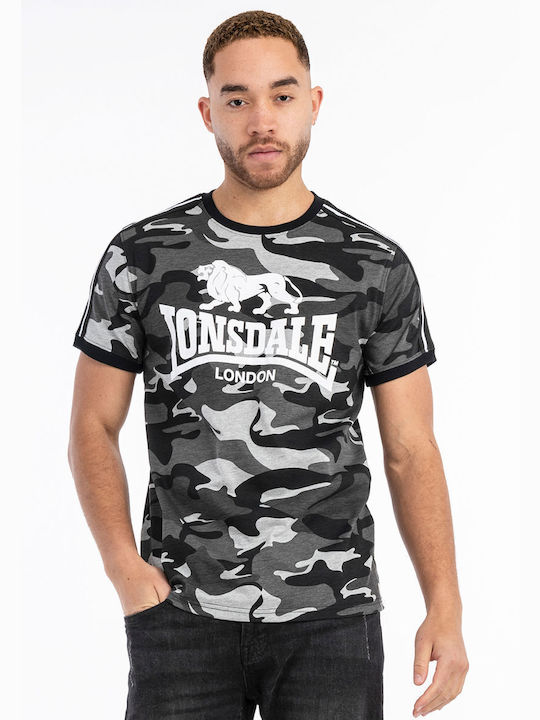 Lonsdale Herren T-Shirt Kurzarm Camo Grey