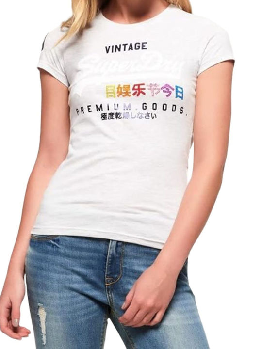 Superdry Goods Rhinestone Women's T-shirt Gray