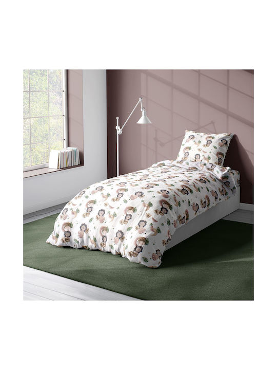 Dimcol Lion Παιδική Παπλωματοθήκη Μονή Βαμβακερή Beige 160x240εκ.