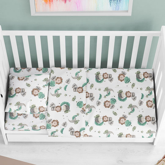 Dimcol Baby Bettlaken Für Wiege Baumwolle Grün Grün 80x110cm