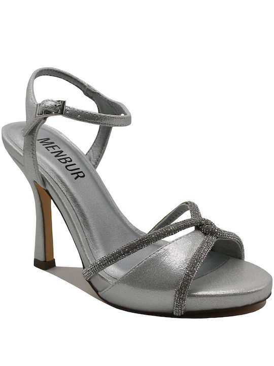 Menbur Damen Sandalen in Silber Farbe