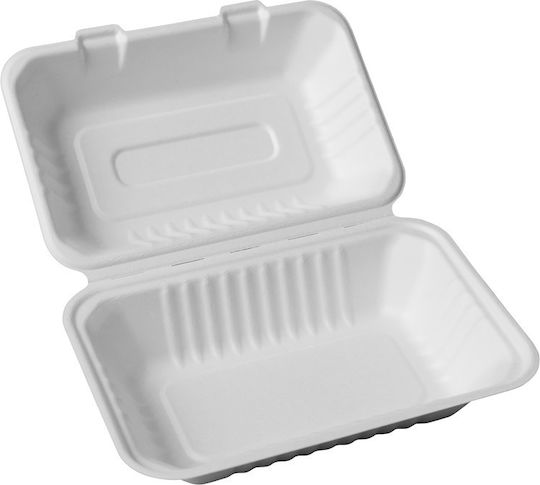 Σκεύος Clamshell Φαγητού Ζαχαροκάλαμο 1 Θέσης 23x15cm Σετ 125 C478877