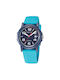 Nautica Watch Battery with Turquoise Rubber Strap