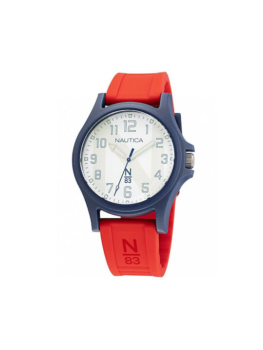 Nautica N83 Java Watch Battery with Orange Rubber Strap