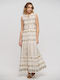 Ble Resort Collection Maxi Dress with Ruffle Ecru