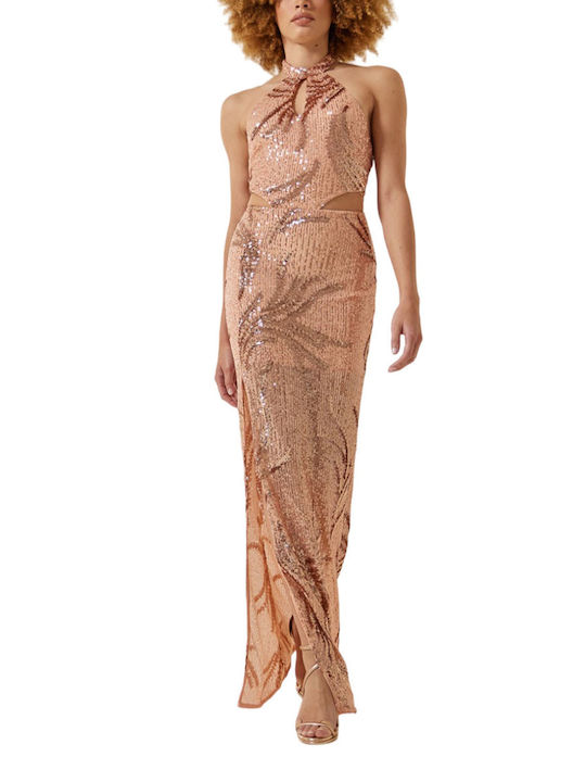 Enzzo Maxi Evening Dress Beige