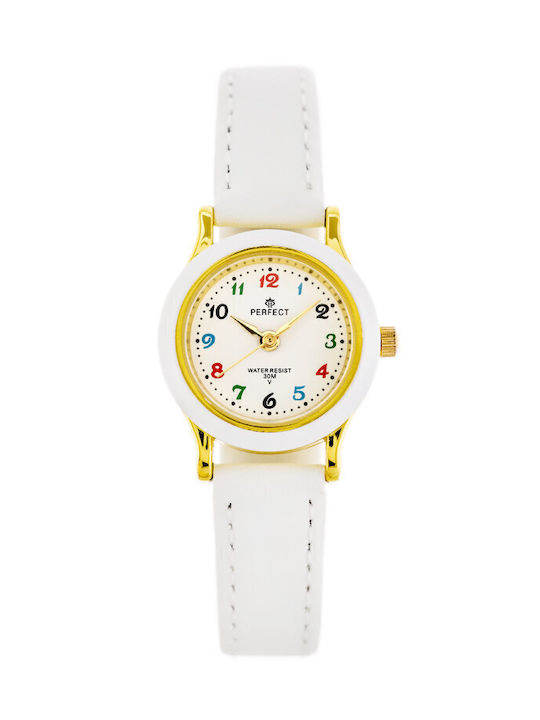 Perfect Kids Analog Watch with Rubber/Plastic Strap White