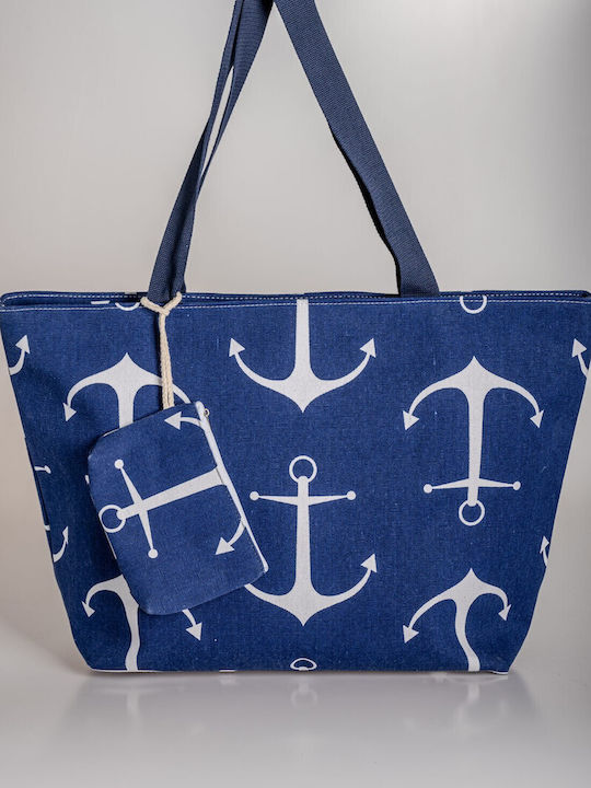 Strandtasche aus Segeltuch Blau