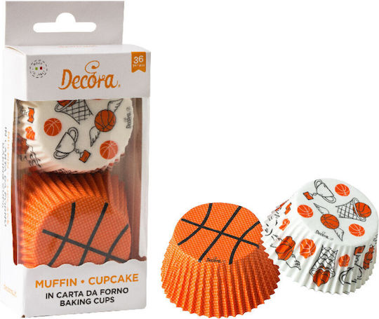 Decora Basketball Champions Cupcake Cases Oven Confectionery Accessories Paper 5x5cm 36pcs