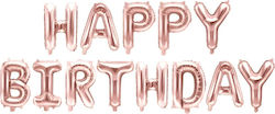 Σετ Μπαλονιών "happy Birthday" Rosegold 13 Τεμ Σετ Μπαλονιών "happy Birthday" Rosegold 13 Τεμ